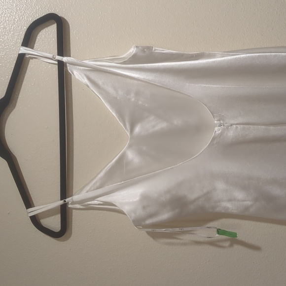 Lulu's forever type of love white stain mermaid silhouette wedding maxi dress - Picture 7 of 13